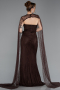 Robe De Soirée Dantelle Longue Brun ABU5614