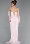 Robe De Soirée Dantelle Longue Poudre ABU5770