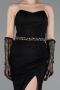 Robe de Soirée Longue Dantelle Noir ABU6060