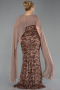 Robe de Soirée Grande Taille Longue Squameuse Cuivre ABU5794