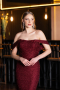 Robe de Soirée Longue Perlé Rouge Bordeaux ABU6057