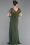 Robe de Soirée Longue Dantelle Kaki ABU6100