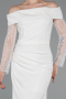 Robe de Soirée Longue Blanc ABU6101
