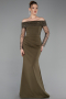 Robe de Soirée Longue Kaki ABU6101