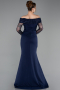 Robe de Soirée Longue Bleu Marine ABU6101
