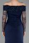 Robe de Soirée Longue Bleu Marine ABU6101