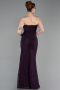 Robe de Soirée Longue Dantelle Violet ABU6077