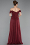 Robe de Soirée Longue Rouge Bordeaux ABU6107