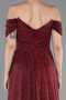 Robe de Soirée Longue Rouge Bordeaux ABU6107