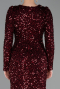 Robe De Soirée Squameuse Longue Rouge Bordeaux ABU4329