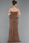 Robe De Soirée Squameuse Longue Cuivre ABU5919