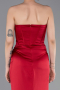 Robe Queue de Poisson Longue Satin Rouge Bordeaux ABU6109