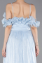 Robe de Soirée Longue Mousseline Bleu clair ABU6110