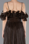 Robe de Soirée Longue Mousseline Brun ABU6110