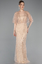 Robe De Soirée Grande Taille Perlé Longue Or ABU5722