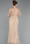 Robe De Soirée Grande Taille Perlé Longue Or ABU5722