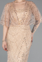 Robe De Soirée Grande Taille Perlé Longue Or ABU5722