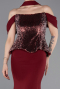 Robe de Soirée Longue Rouge Bordeaux ABU6094