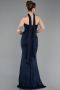 Robe de Soirée Longue Bleu Marine ABU6112