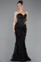 Robe de Soirée Longue Noir ABU6114