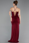Robe de Soirée Longue Rouge Bordeaux ABU6115