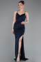 Robe de Soirée Longue Bleu Marine ABU6115