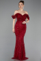 Robe De Soirée Perlé Longue Rouge Bordeaux ABU5557