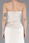 Robe De Soirée Satin Longue Beige ABU5923