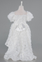 Robe de Soirée Enfants Devant Court Dos Long Blanc ABO134