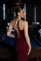 Robe de Soirée Longue Rouge Bordeaux ABU6115