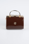 Sac De Soirée Cuir Verni Brun KC170