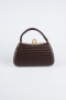 Sac de Soirée Luxe Cuir Brun KC752