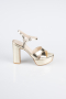 Chaussure Talon Plateforme Peau Or ABC2104