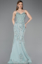 Robe De Fiançailles Grande Taille Longue Menthe ABU6132
