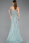Robe De Fiançailles Grande Taille Longue Menthe ABU6132