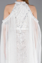 Robe de Soirée Longue Perlé Blanc ABU6117