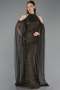 Robe de Soirée Longue Perlé Kaki ABU6117