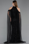 Robe de Soirée Longue Perlé Noir ABU6117