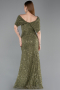 Robe de Soirée Longue Dantelle Kaki ABU6119
