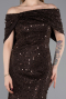 Robe de Soirée Longue Dantelle Brun foncé ABU6119