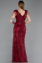 Robe De Soirée Grande Taille Perlé Longue Rouge Bordeaux ABU5336