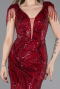 Robe De Soirée Grande Taille Perlé Longue Rouge Bordeaux ABU5336