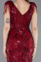 Robe De Soirée Grande Taille Perlé Longue Rouge Bordeaux ABU5336