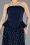 Robe de Soirée Longue Squameuse Bleu Marine ABU6124