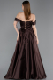 Robe De Soirée Satin Longue Brun ABU5530