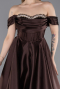 Robe De Soirée Satin Longue Brun ABU5530