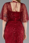 Robe de Soirée Longue Perlé Rouge Bordeaux ABU5718