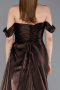 Robe De Soirée Mousseline Longue Brun ABU5974