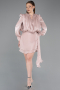 Robe de Cérémonie Mini Mousseline Poudre ABK2617
