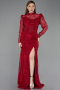 Robe De Soirée Dantelle Longue Rouge Bordeaux ABU5771